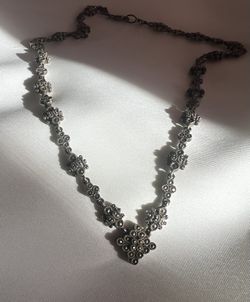 Vintage Judith Jack Sterling Silver Marcasite Choker Necklace