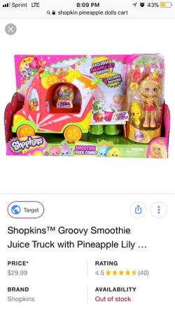Shopkins smoothie truck with pineapple Lilly