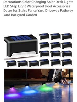 LED multi color solar lightd for deck or pool