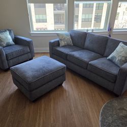 Couch, Chair, And Ottoman 