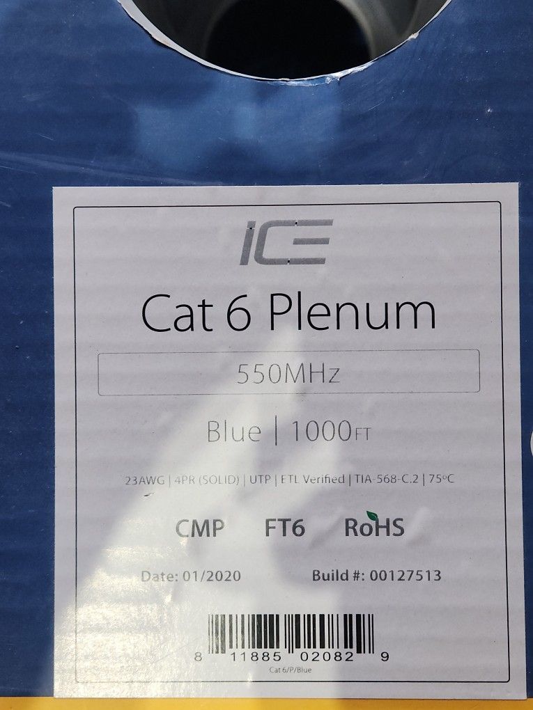 Cat 6 Plenum Blue