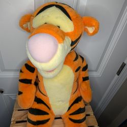 Disney Mattel Large Talking Tigger Plush Stuffed Animal 24" Works