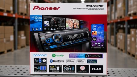 Pioneer Single Din Bluetooth USB Mp3 Auxiliary Am Fm Radio Spotify Pandora MVH-S322BT