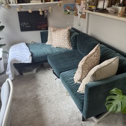 Sectional Sofa, Velvet Cover. 