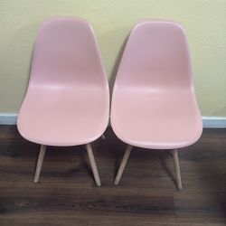 Modern Pink Eames-Style Chairs