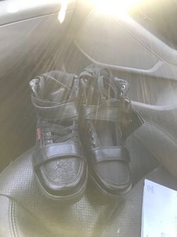 Black High-Top Sneakers with Strap