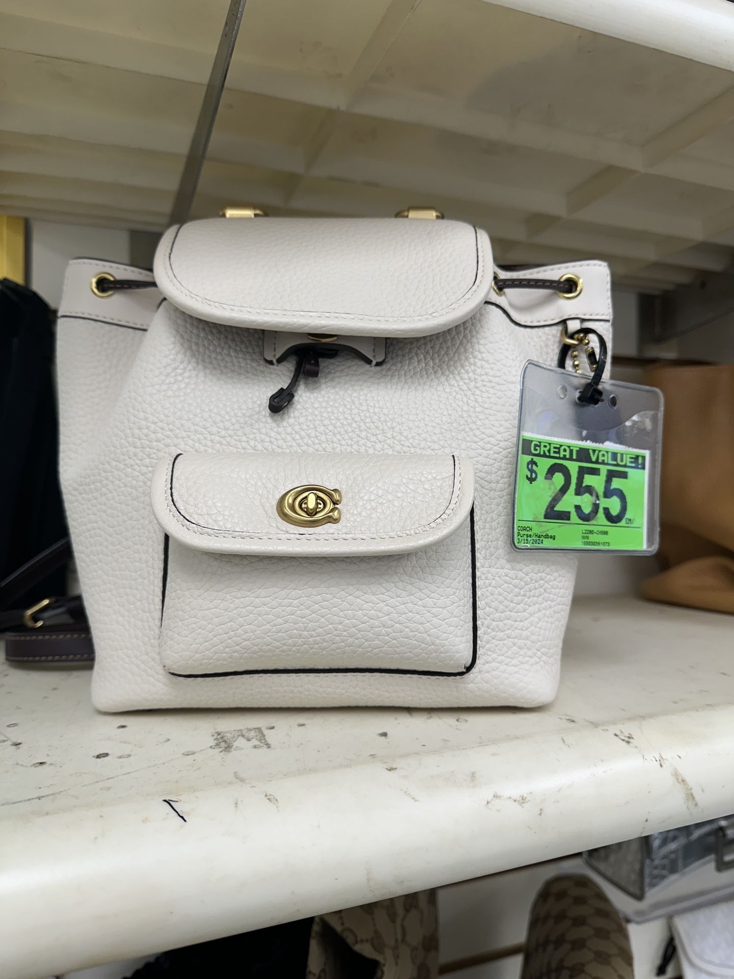 White Coach mini backpack Coach Mini backpack white small leather | Mercari main image 2