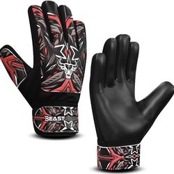 Football Goalkeeper Gloves for Boys Youth Soccer Goalie Gloves with Strong Grip Size 5 9 to 12 years old