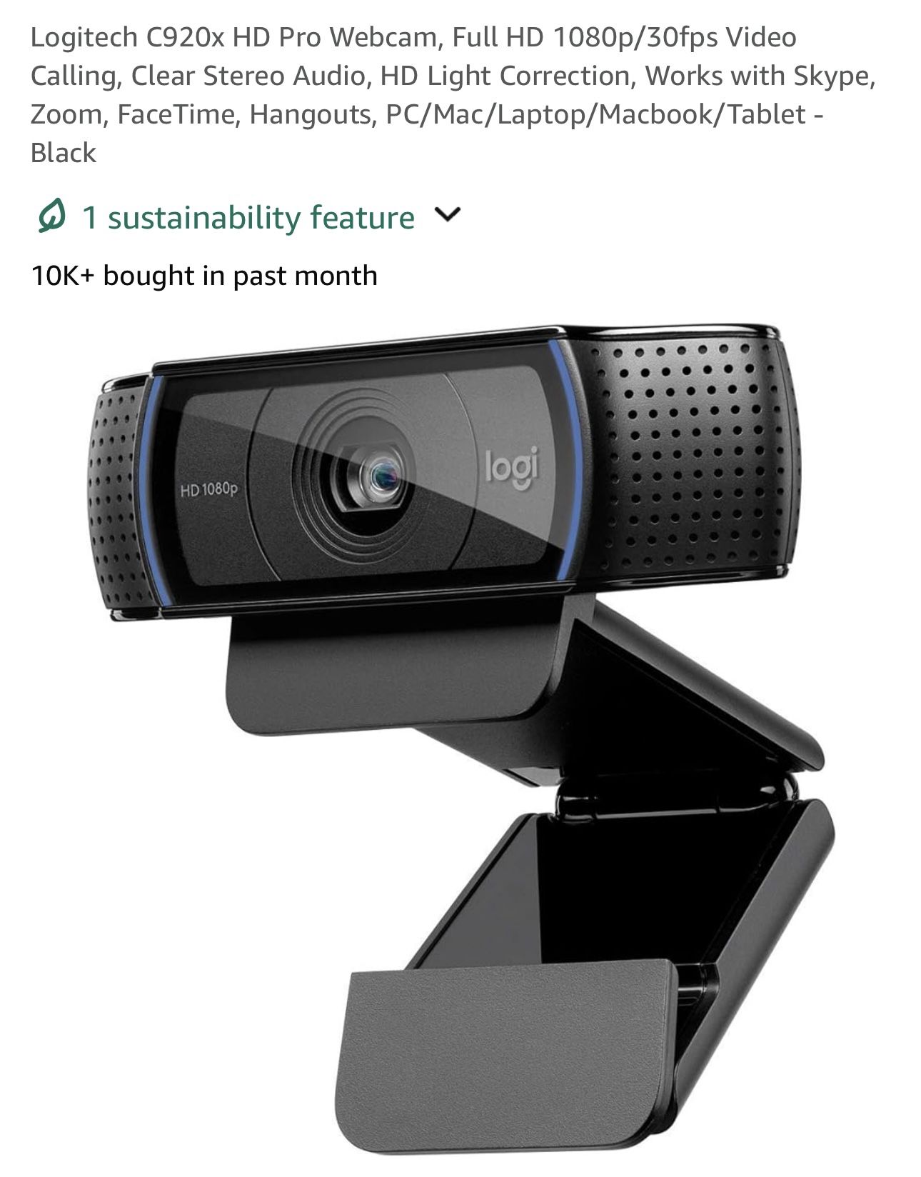 Logitech C920x HD Pro Webcam