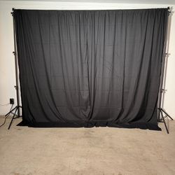 Black Backdrop Panel Curtains for Photo, Party, Events Polyester Fabric 2 Pack