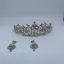 Crystal Tiara With Earrings  Ballet Wedding Prom