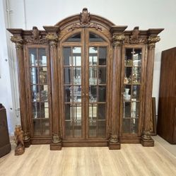 Maitland Smith Monumental Breakfront China Cabinet Museum-Quality Display