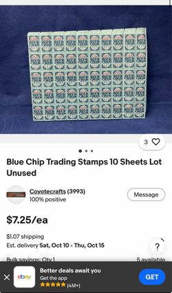 Blue Chip Trading Stamps 40+ Sheets Lot Unused