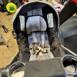 Chicco stroller, car seat, and car seat base