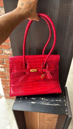 Francesco Rogani Red Crocodile Italian Leather Bag