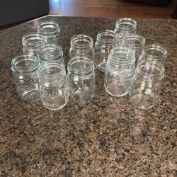 13 Pint Sized Mason Jars Glass Craft Vase Jar