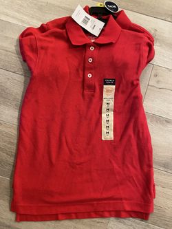 French Toast Boys School Uniform Short Sleeve Pique Polo Shirt Size 8 Red