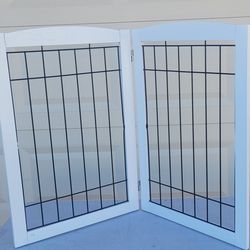 New 2 panel solid wood with metal bars dog pet Gate barrier 30"H 40"W