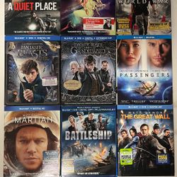 15 Blu-ray Movies (All 15 Movies With Slipcover )