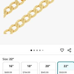 SOLID Gold Figaro Chain 22"