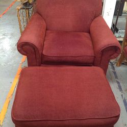 Ravishing Red Chair and Ottoman For Sale!!