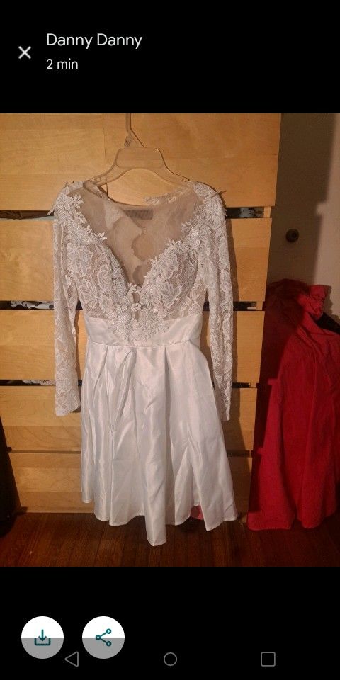 New Wedding Dress With Long Trail Veil Set
