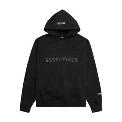 Fear of God Essentials Black frontlogo hoodie
