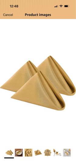 Cloth Napkins 20x20 inch Washable Polyester Dinner Napkins Soft Table Napkins for Wedding Party Dining Banquet(Gold,100PCS)