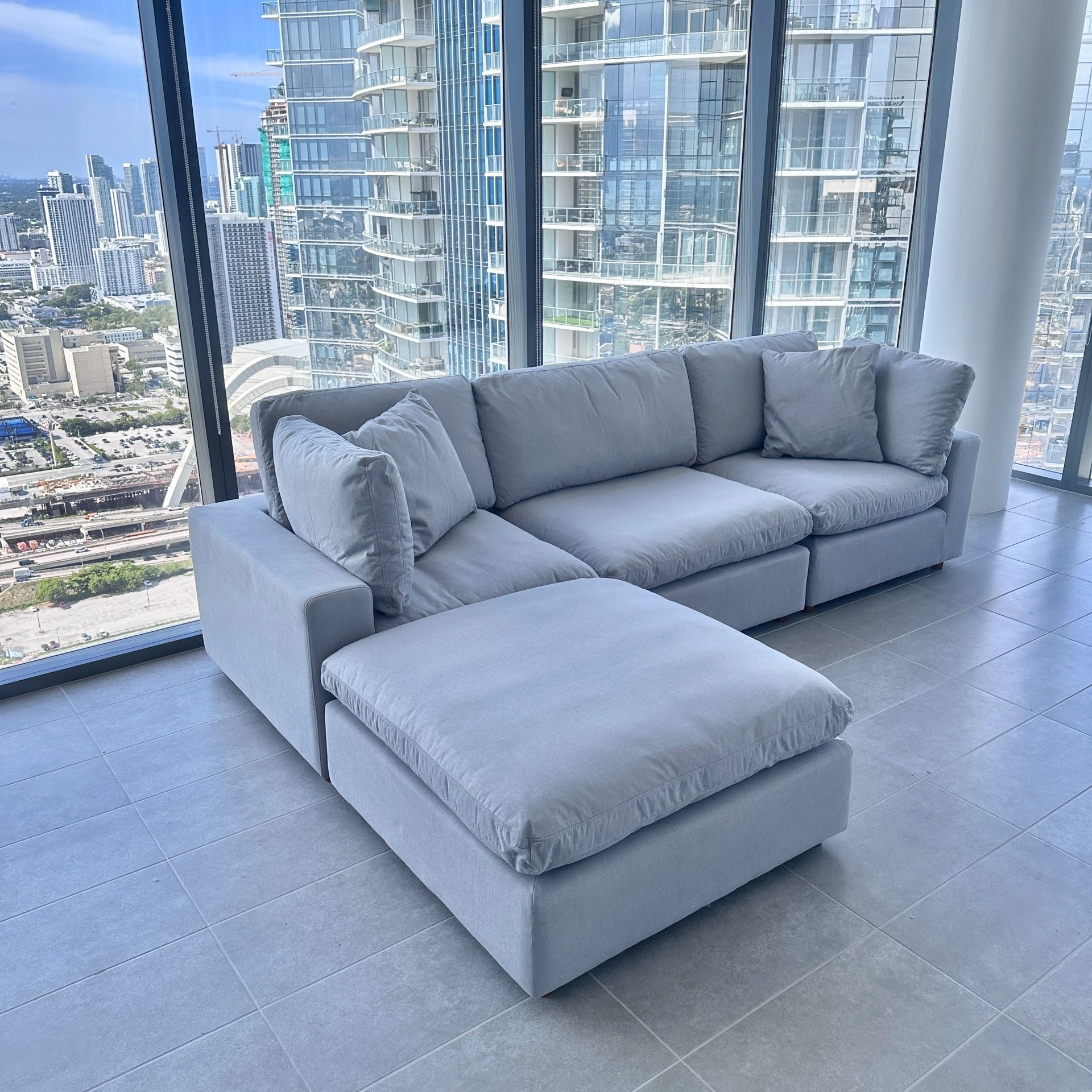 New Grey Sofa Cloud Couch Sectional