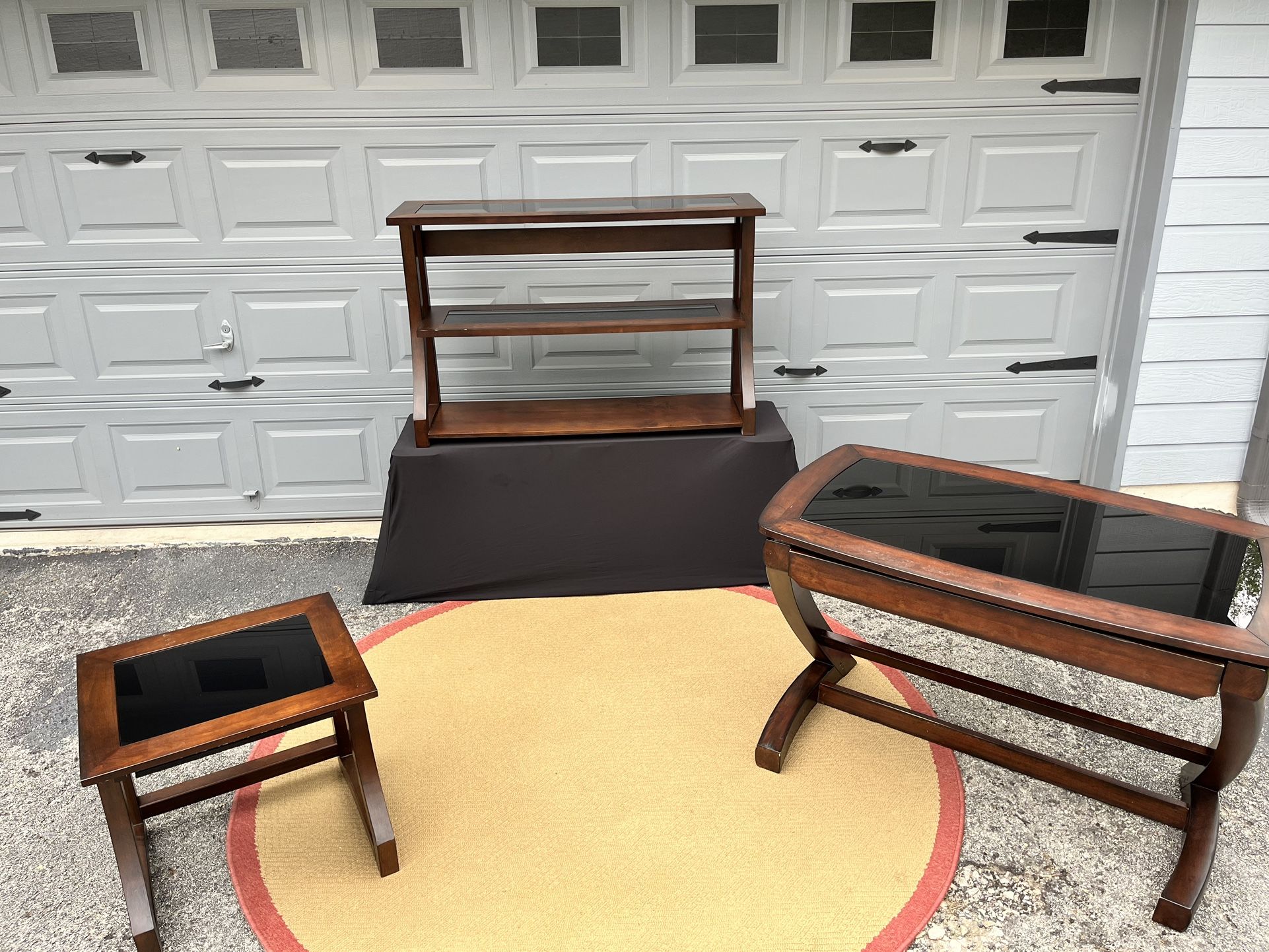 3- piece OFFICE WALNUT WOOD SET