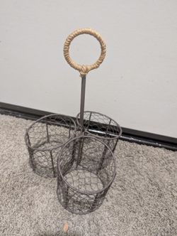 Vintage Wire basket bottle carrier