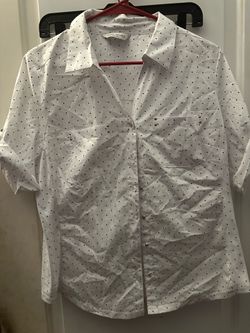 White polkadot button down