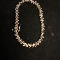 14 Kt White Gold  5.2 TCW Diamond Tennis Bracelet 