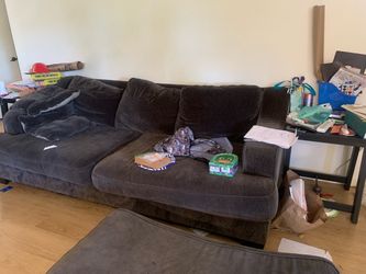 MUST GO BY SUNDAY! Dark Gray Couch + Matching Ottoman | $150