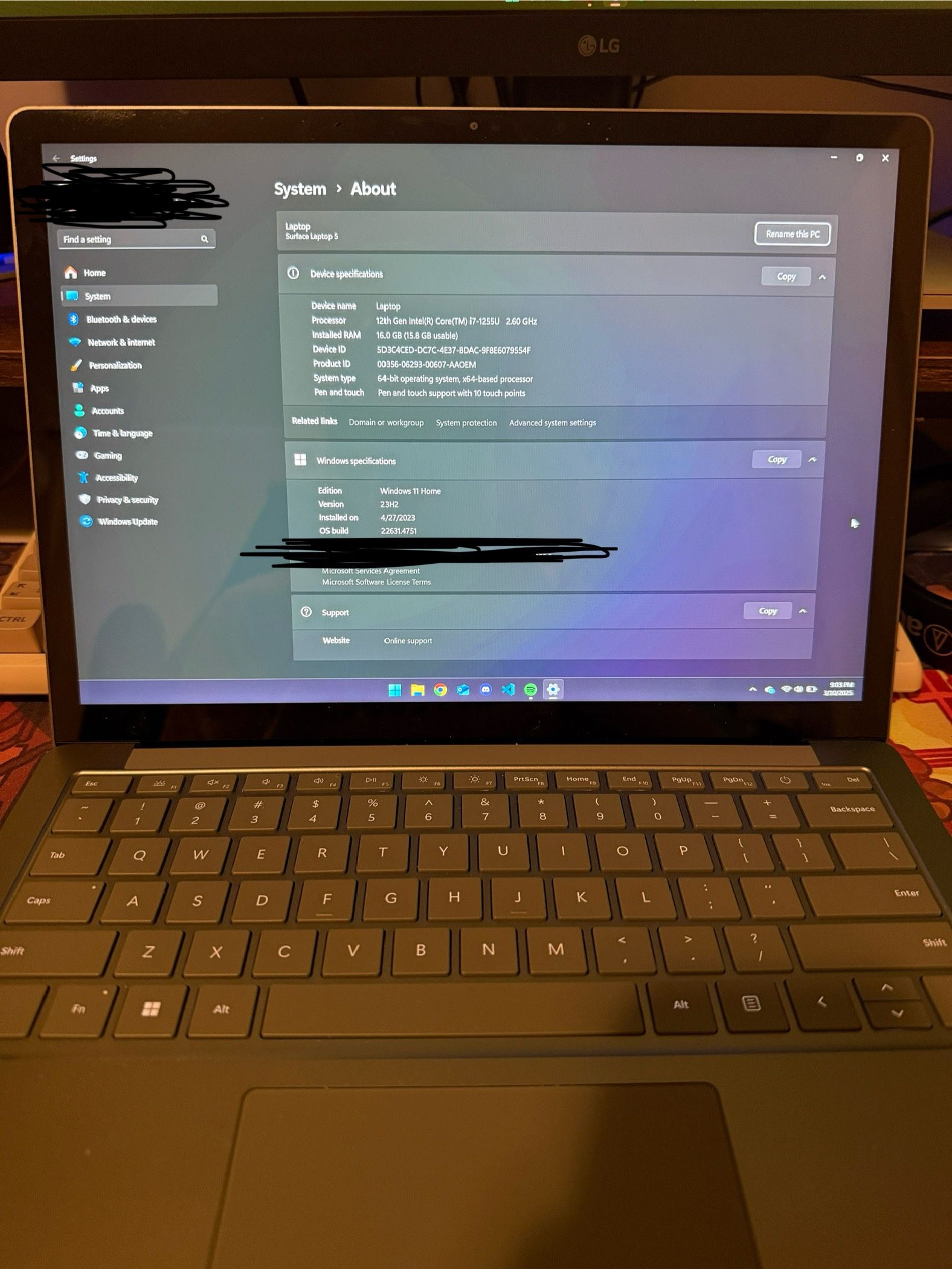 Surface Laptop 5 (i7, 16GB, 512GB SSD)