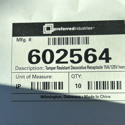 Ivory Decora  Receptacles 15A Tamper Resistant