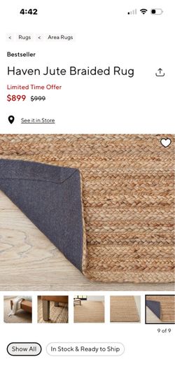 Pottery Barn Chenille Jute Braided Rug
