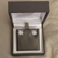 Sterling /CZ Starburst Earrings 