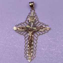 14k Crucifix Pendant 