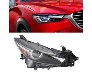 Bokknppo LED Headlight Assembly Fit for 2017-2018Mazda 3 Passenger Right Side Front Headlight Headlamp w/Bulbs (Right Passenger Side