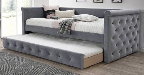 Twin Twin size grsy Daybed With Orthopedic Mattress