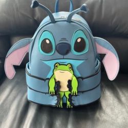 Loungefly Stitch Holding Frog Backpack Boxlunch Exclusive, Limited Hard to...
