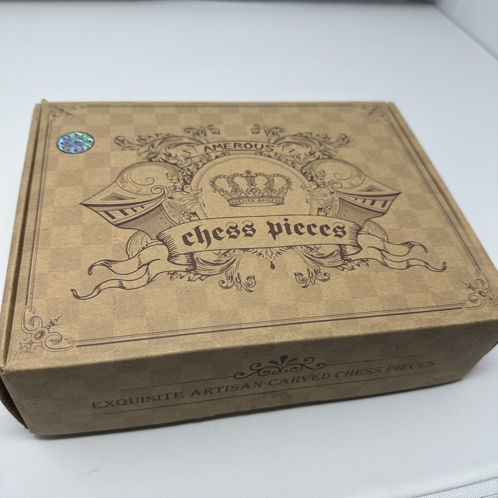 AMEROUS Chess Pieces Only, Wooden Hand Carved Tournament Chessmen with 4.12" Inches King, 2 Storage Bags for Chess Board Game, Replacement of Missing