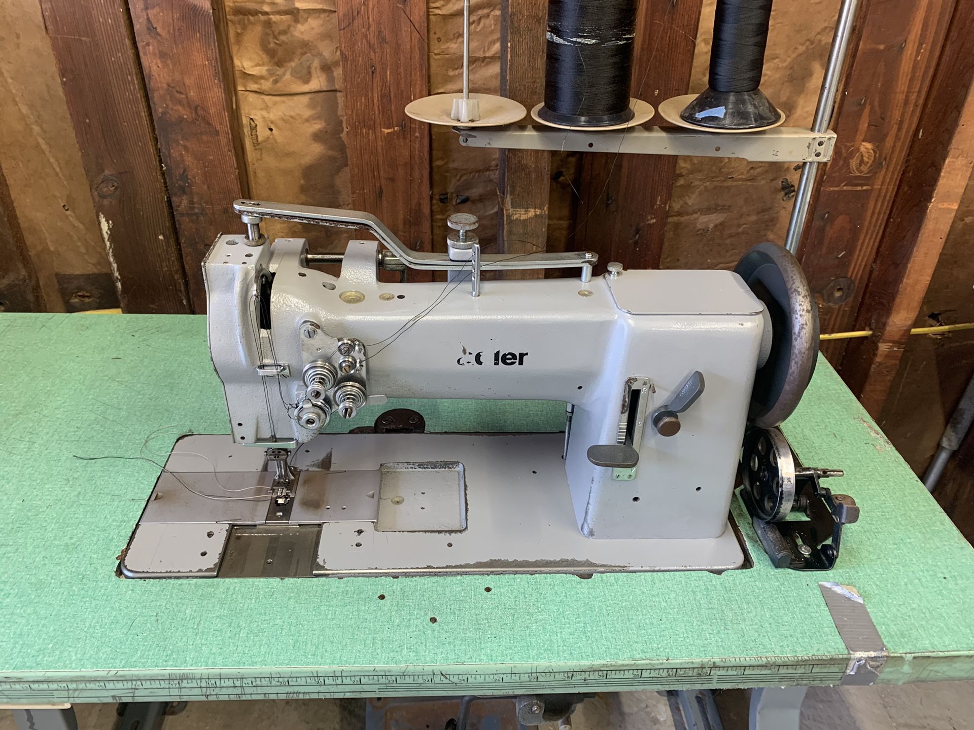 Adler double needle walking foot industrial sewing machine