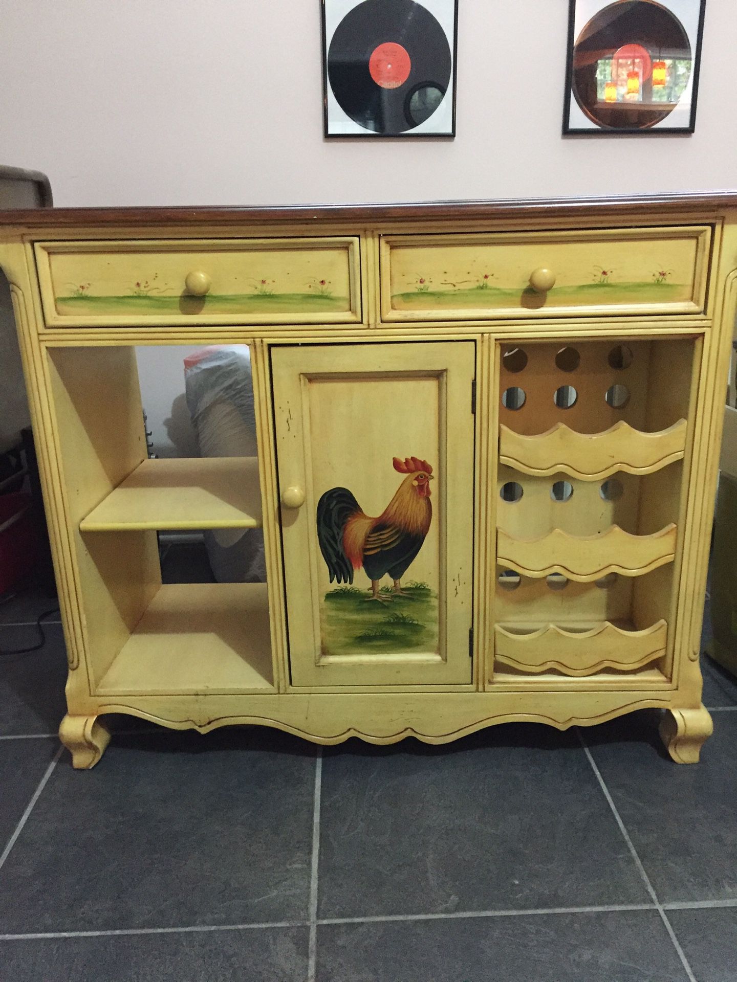 Hand painted kitchen armoire
