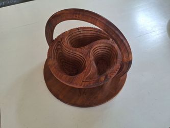 Hand Carved, Wooden Folding Snack Tray