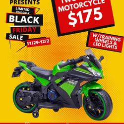 !! SALE SALE!! TWO WHEELER KIDS RIDE ON MOTORCYCLE W/ TRAINING WHEELS 