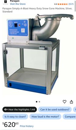 Paragon Simply-A-Blast Heavy Duty Snow Cone Machine, Silver, Standard