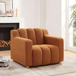 Oversized Accent Chair, Modern Living Room Chairs, Boucle Curry