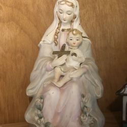 Madonna and son numbered and stamped